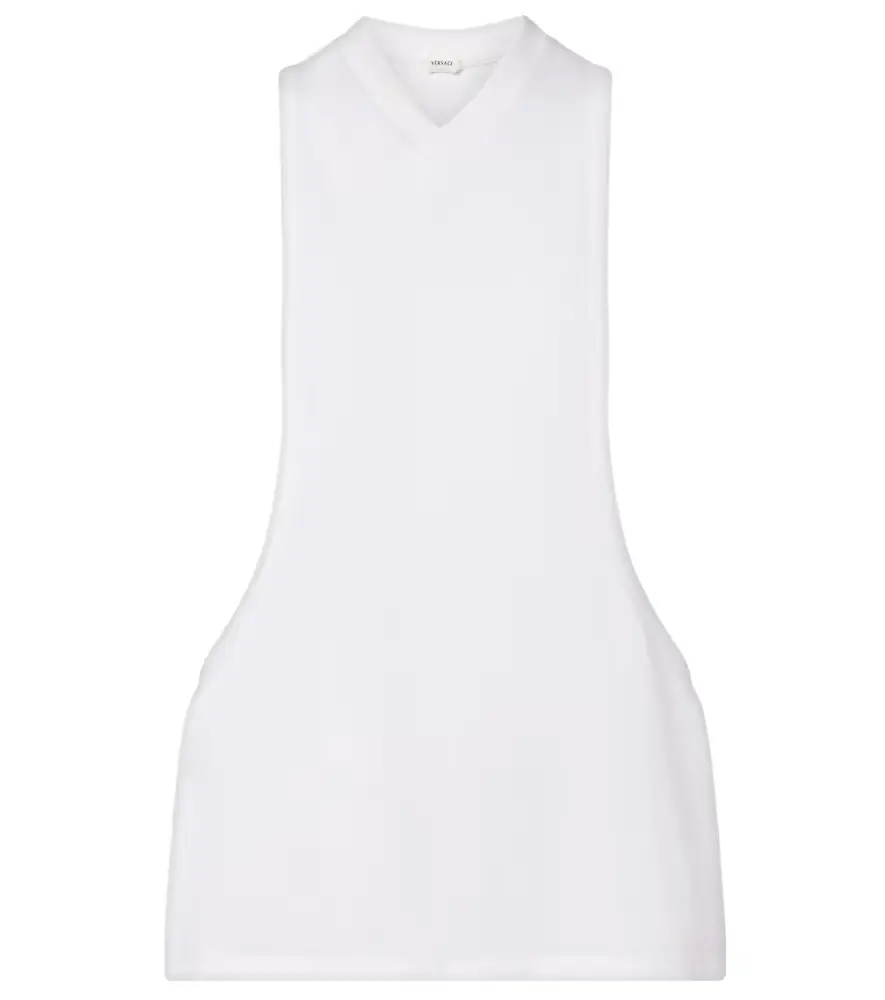Versace Cotton-blend jersey tank top