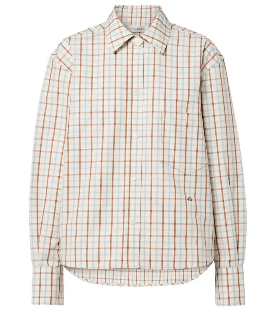 Victoria Beckham Ellis checked cotton shirt