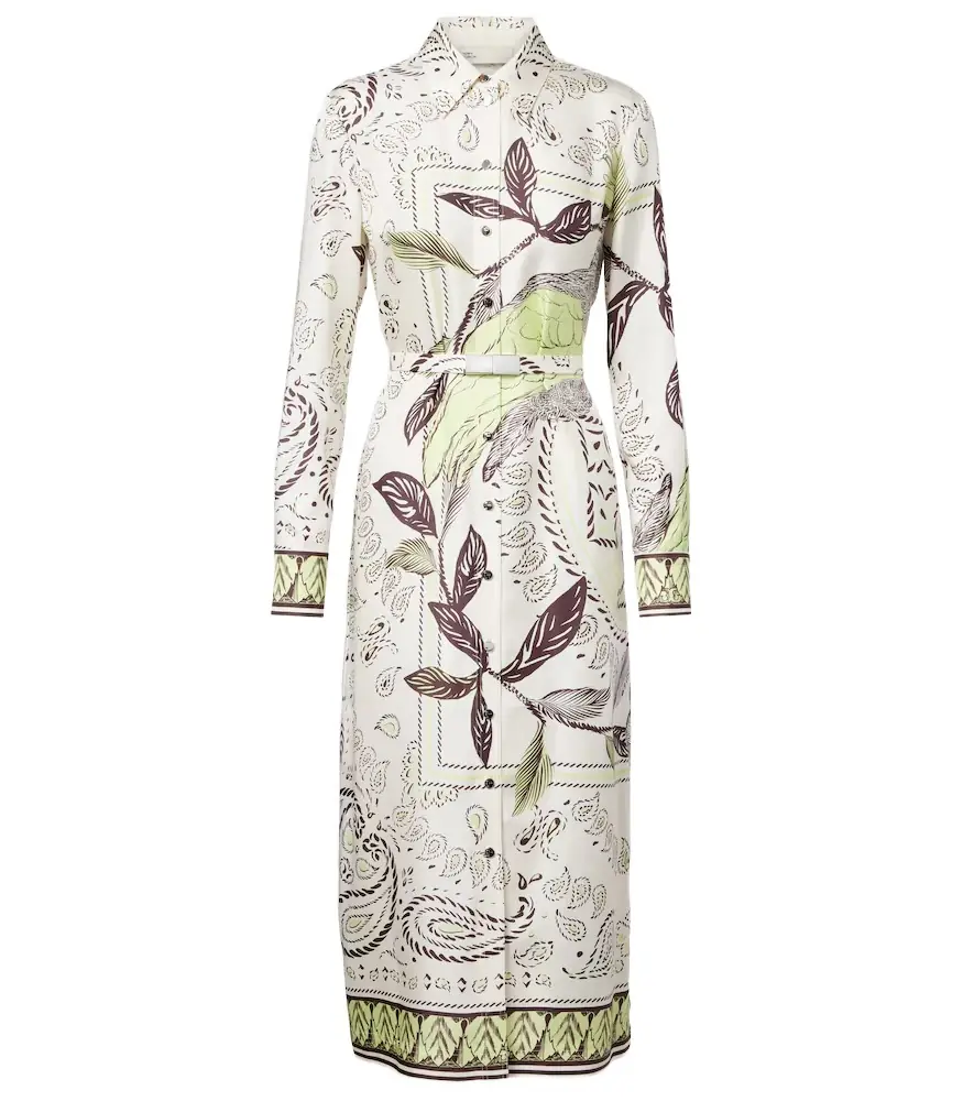 Tory Burch Belted printed silk midi dress