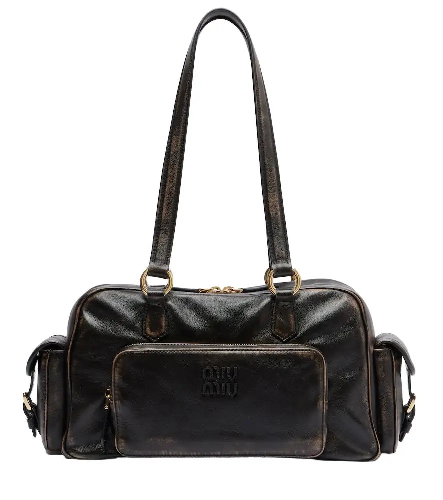 Miu Miu Pocket leather shoulder bag