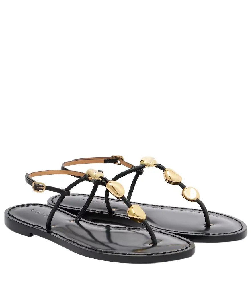 Amanu Nairobi leather thong sandals