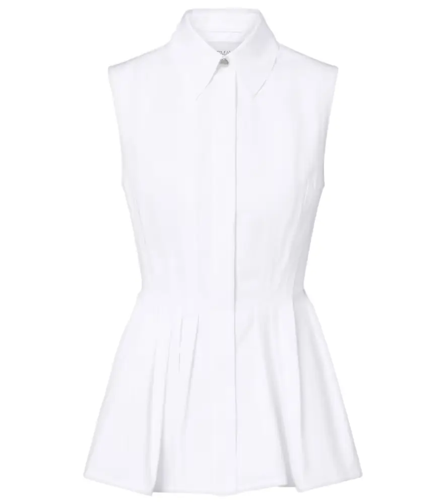 Sportmax Certosa peplum cotton poplin shirt
