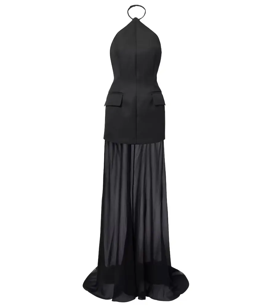 Sportmax Pinne silk-trimmed maxi dress