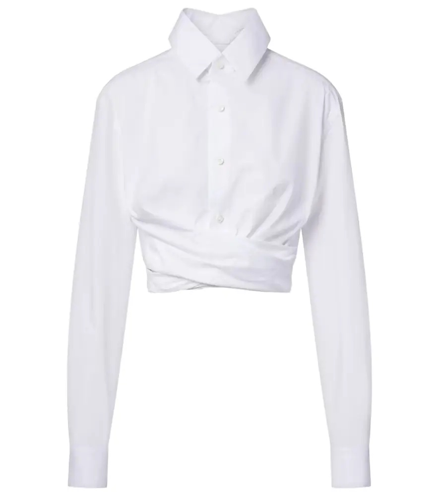 Jean Paul Gaultier Cropped cotton poplin shirt