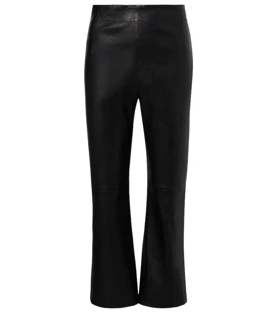 Nour Hammour Leather cropped slim pants