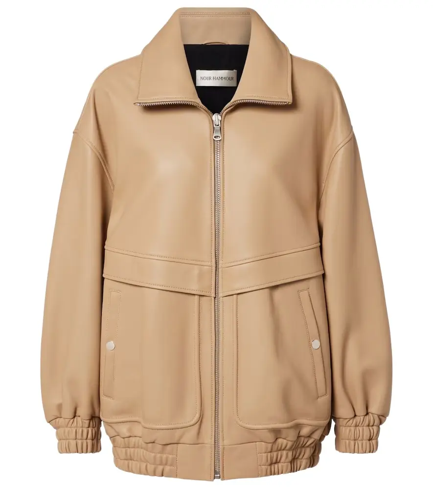 Nour Hammour Beck leather bomber jacket
