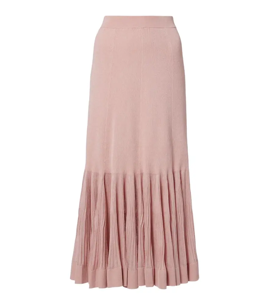 Zimmermann Luna knitted pleated midi skirt