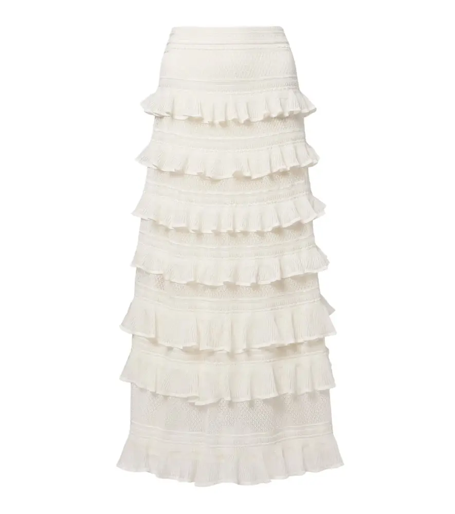 Zimmermann Luna ruffled tiered maxi skirt