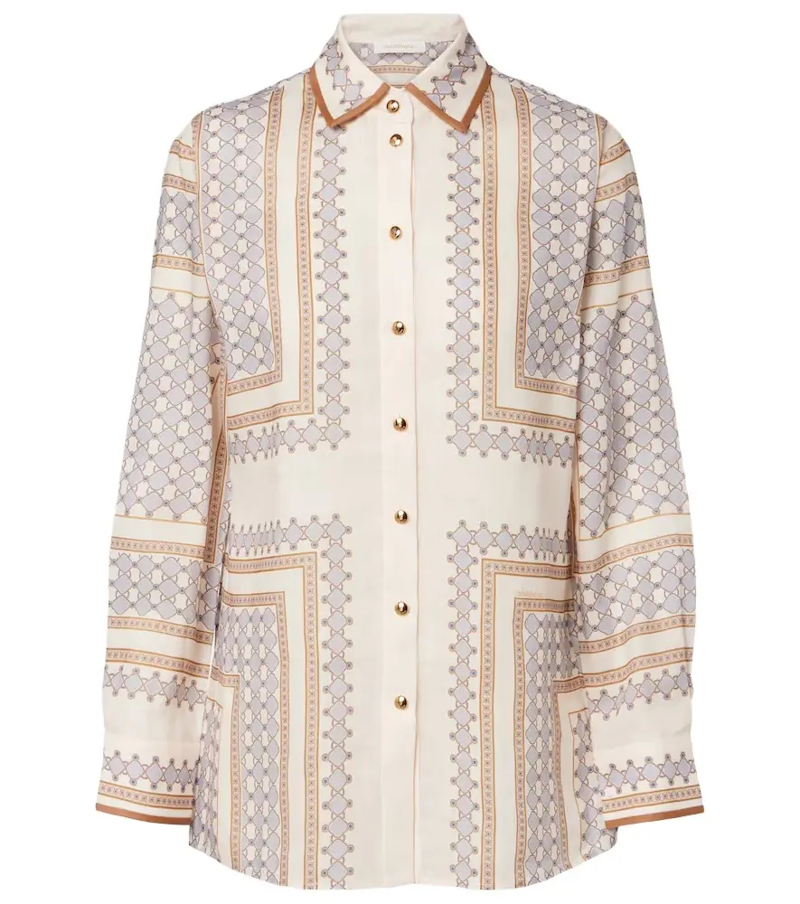 Zimmermann Printed ramie shirt