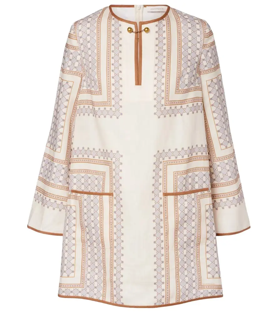 Zimmermann Printed linen minidress