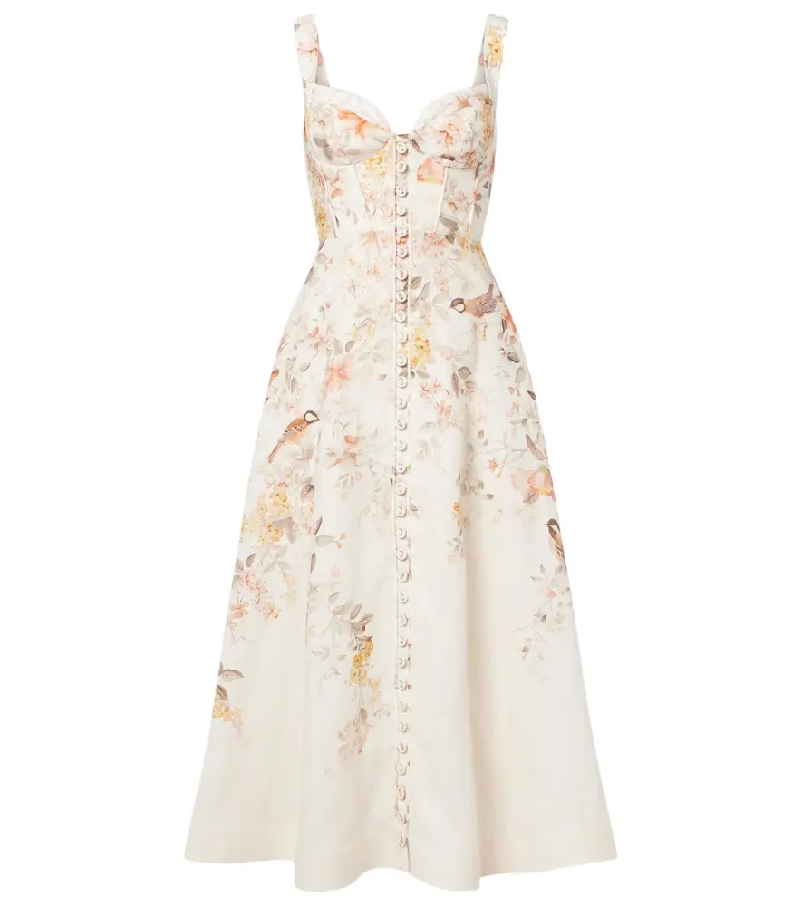 Zimmermann Luna printed linen midi dress