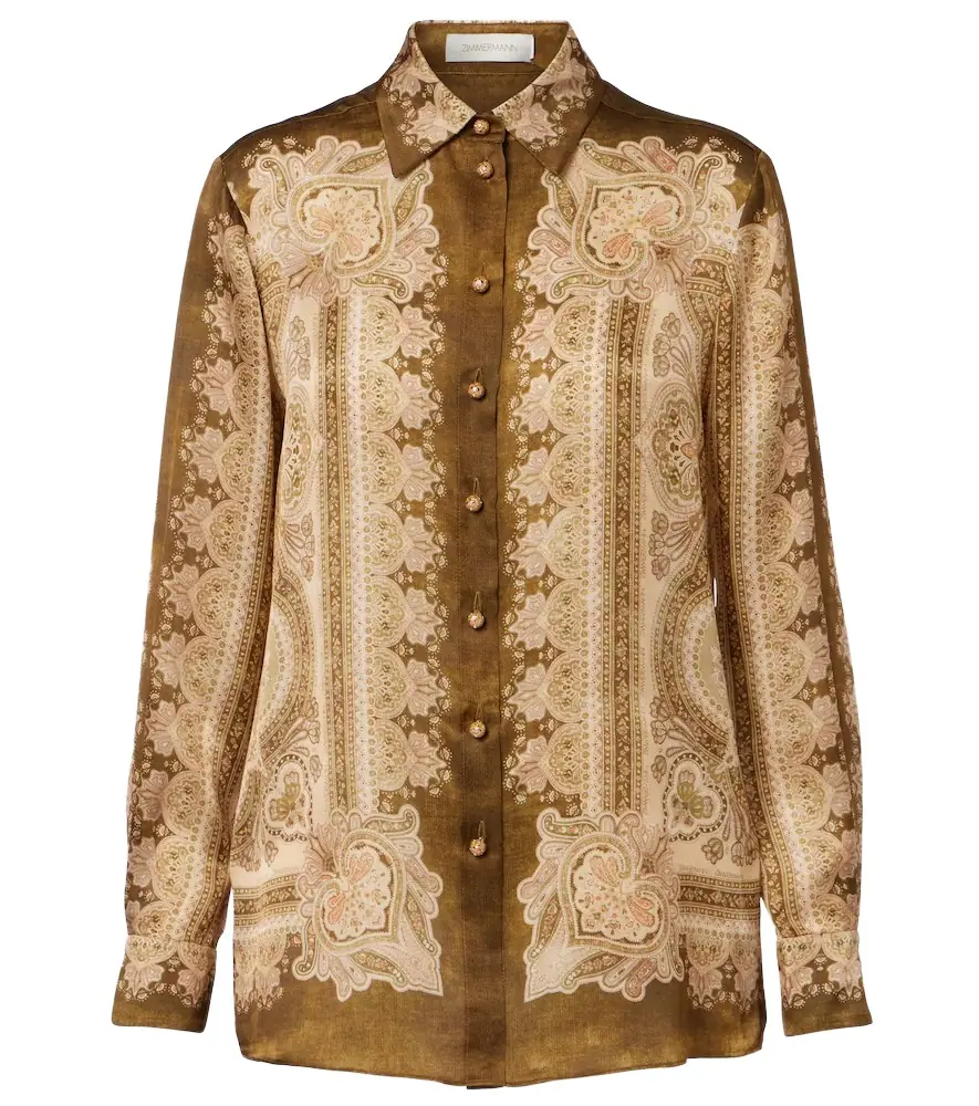 Zimmermann Luna paisley silk satin shirt