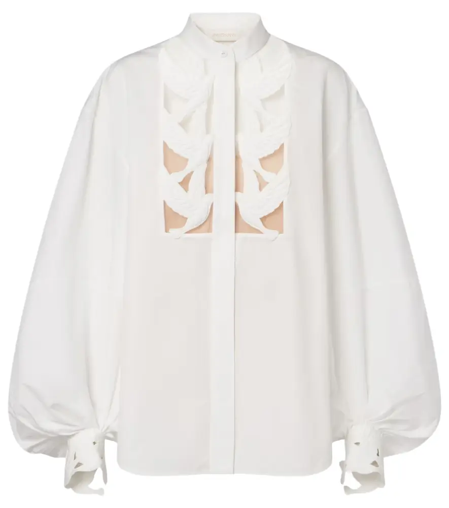 Zimmermann Luna appliqué cotton blouse