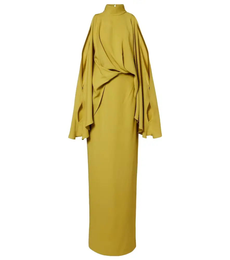 Taller Marmo Bacall draped crêpe cady gown