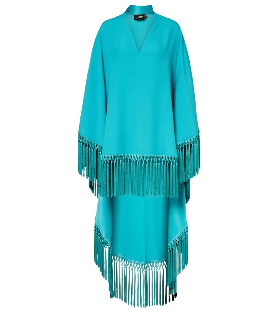 Taller Marmo Cecil fringed crêpe cady kaftan