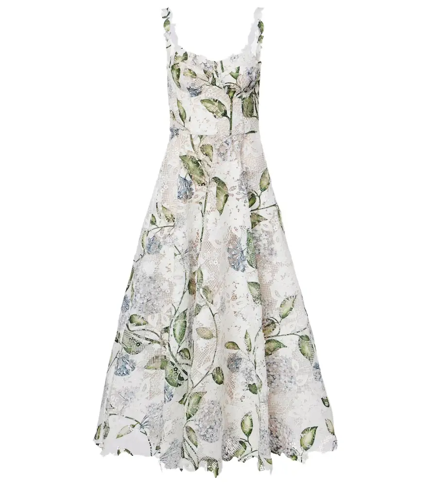 Oscar de la Renta Floral bustier gown