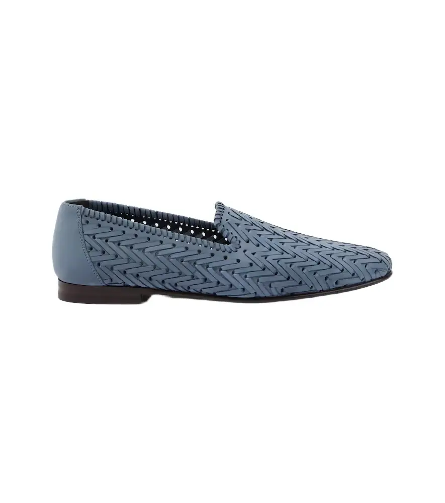 Manolo Blahnik Mario woven leather loafers