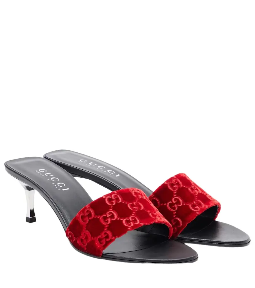 Gucci GG velvet mules
