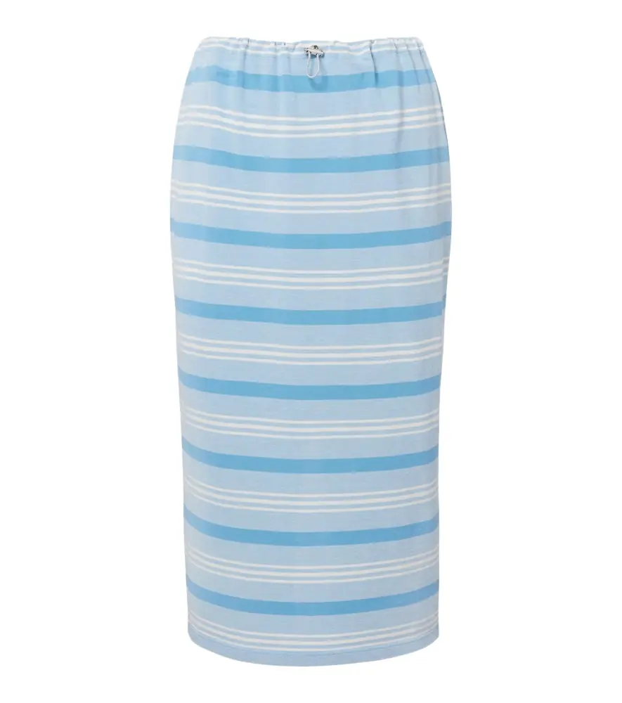 Prada Striped cotton piqué pencil skirt