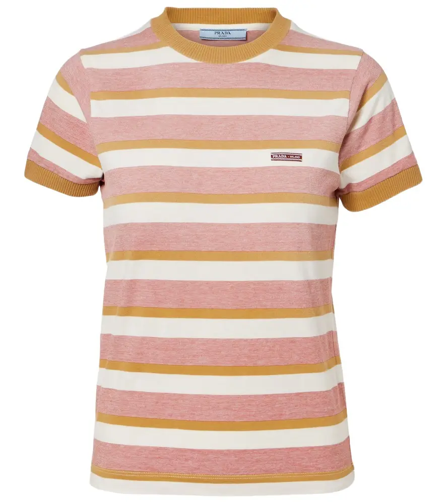 Prada Striped cotton jersey T-shirt