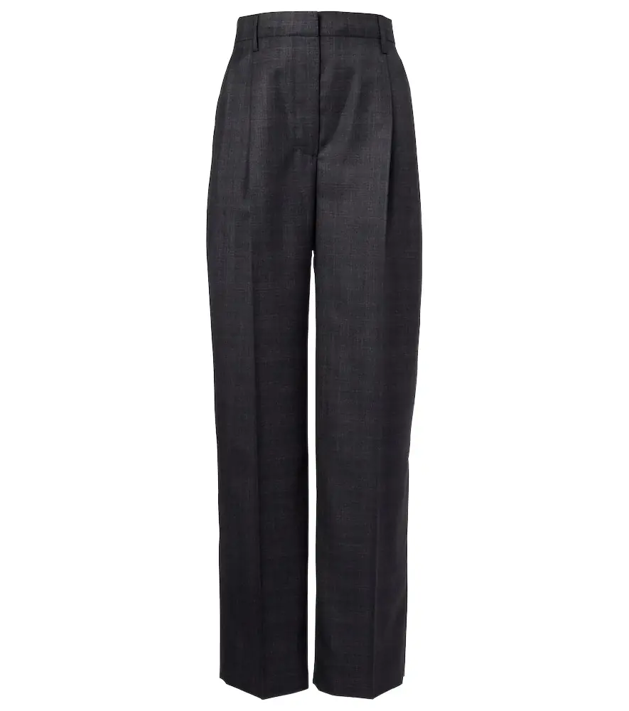 Prada Checked wool wide-leg pants