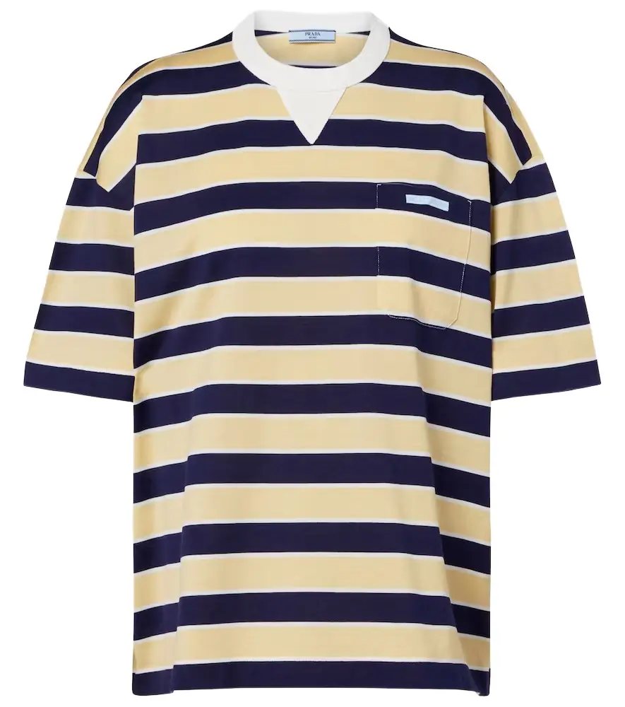 Prada Striped cotton jersey T-shirt