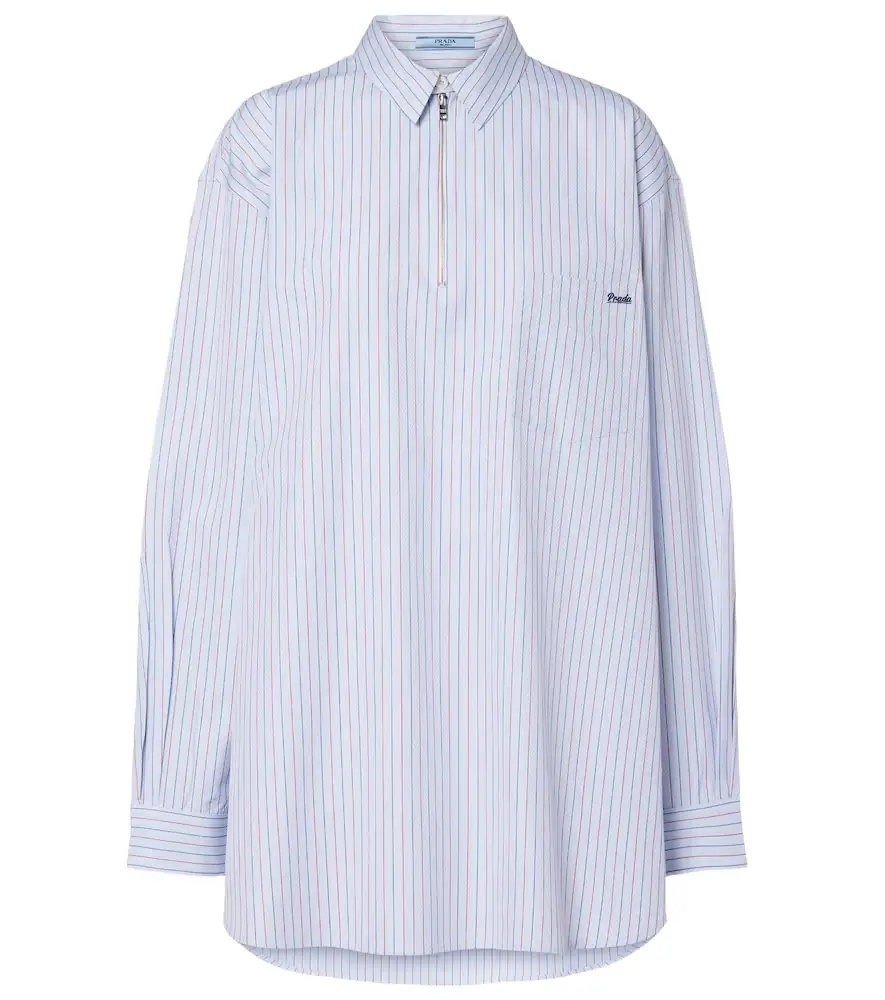 Prada Chevron striped oversized cotton shirt