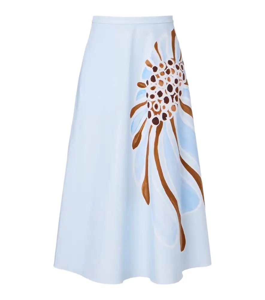 Dorothee Schumacher Floral cotton-blend midi skirt
