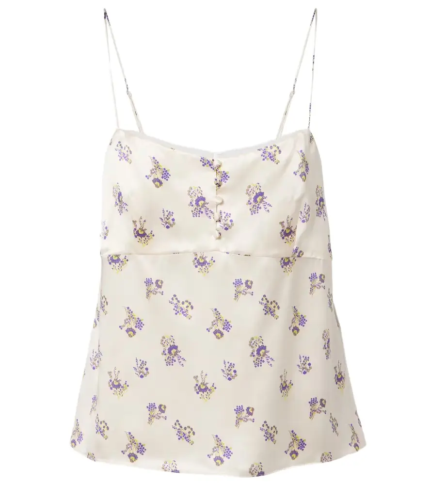Dorothee Schumacher Shiny Daydream floral silk satin camisole