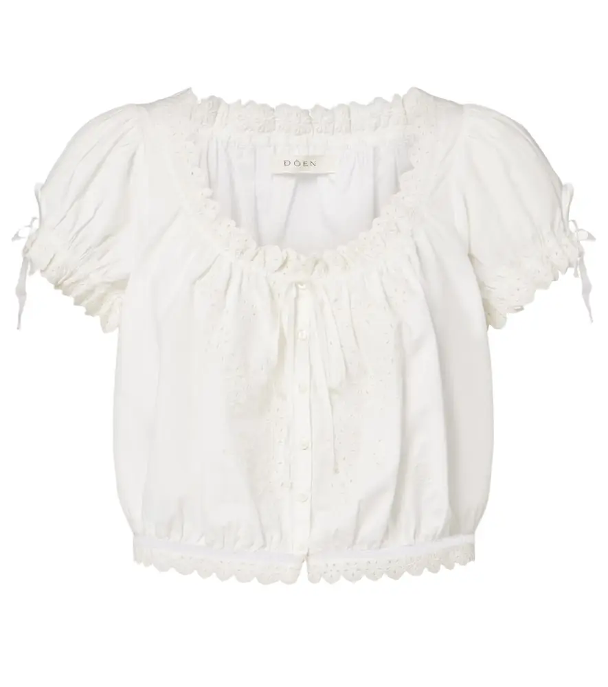 Doen Dôen Nera embroidered cotton top