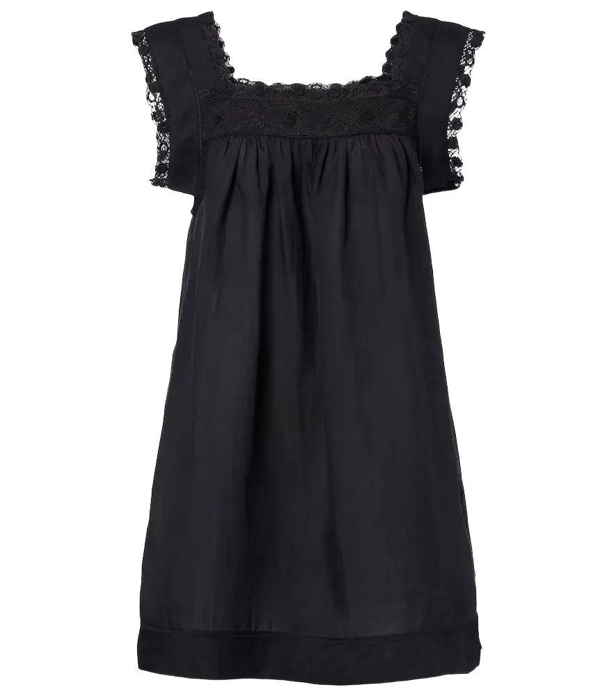 Doen Dôen Almadia lace-trimmed ramie minidress