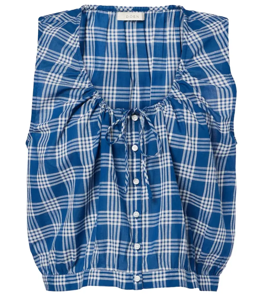 Doen Dôen Theo checked cotton top