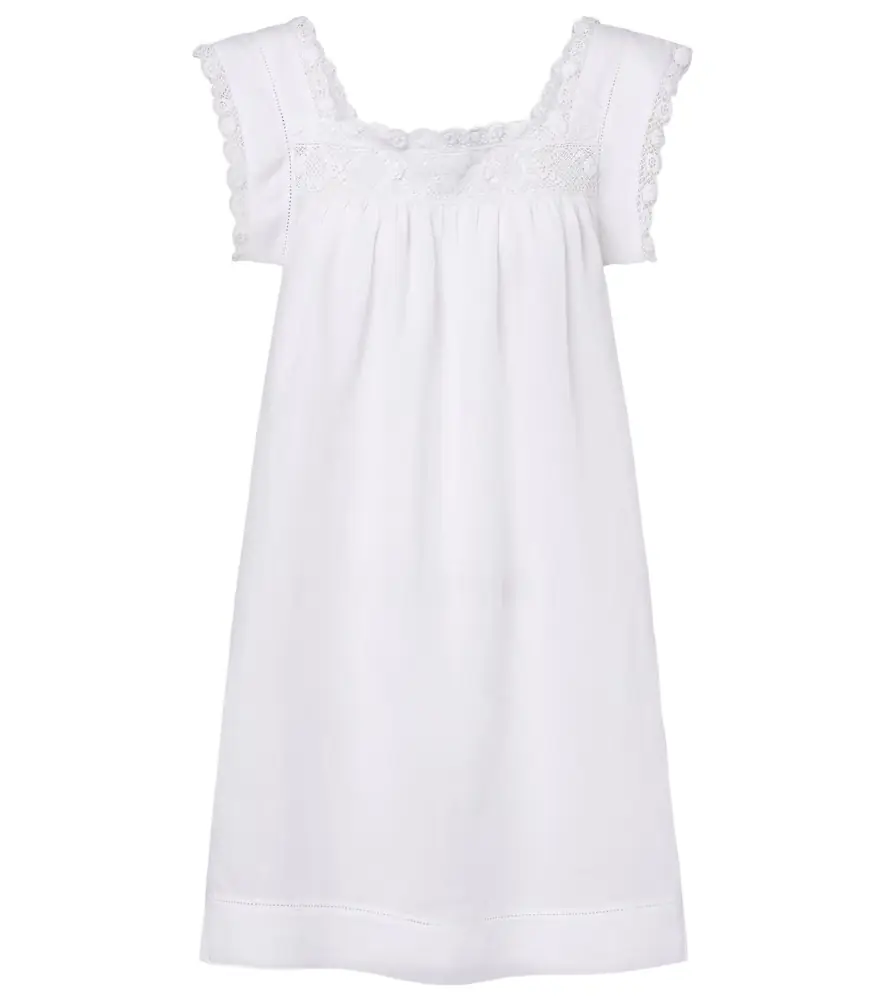 Dôen Almadia lace-trimmed ramie minidress