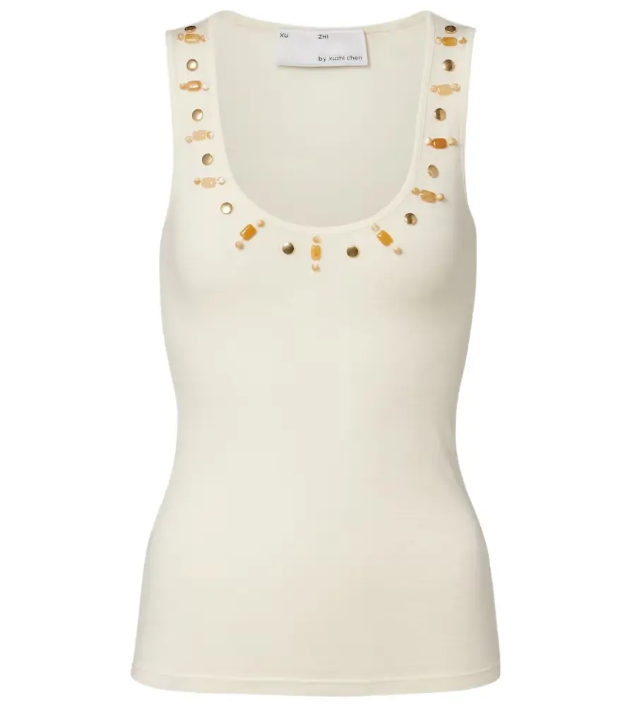 Xu Zhi Beaded wool tank top