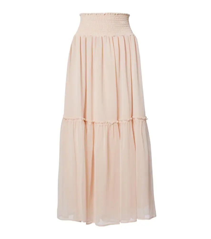 Xu Zhi Gathered chiffon maxi skirt