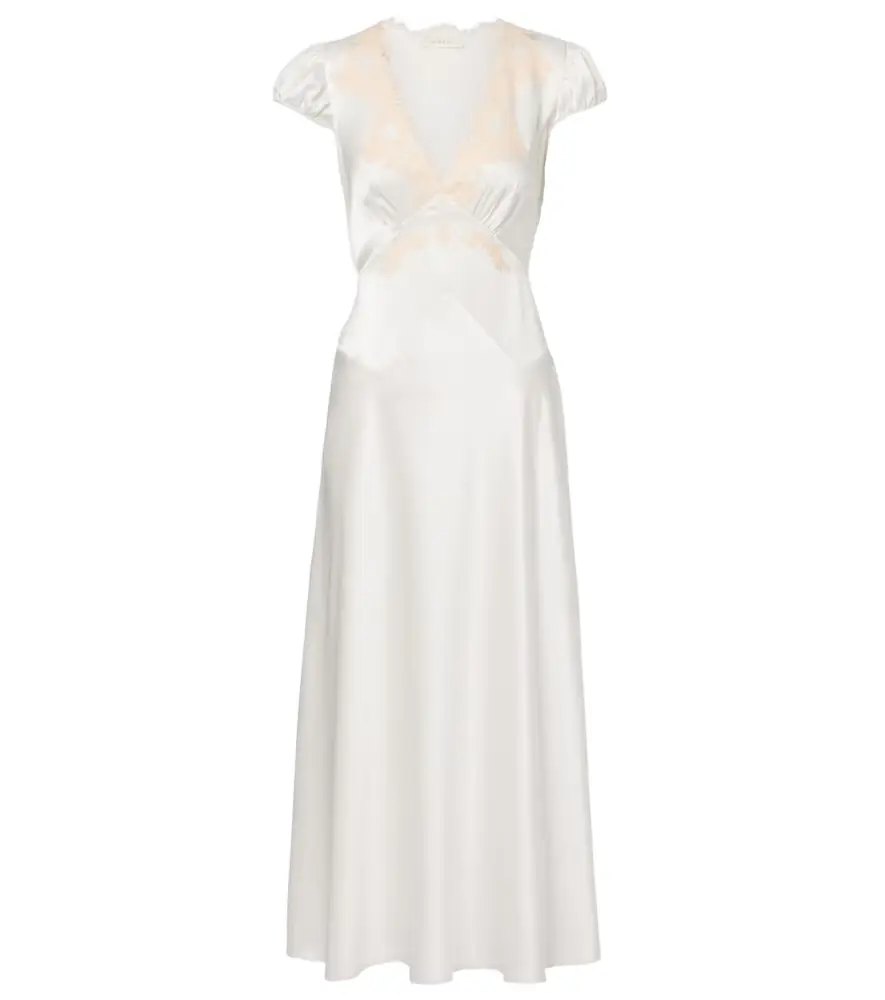 Doen Dôen Coraline lace-trimmed silk midi dress