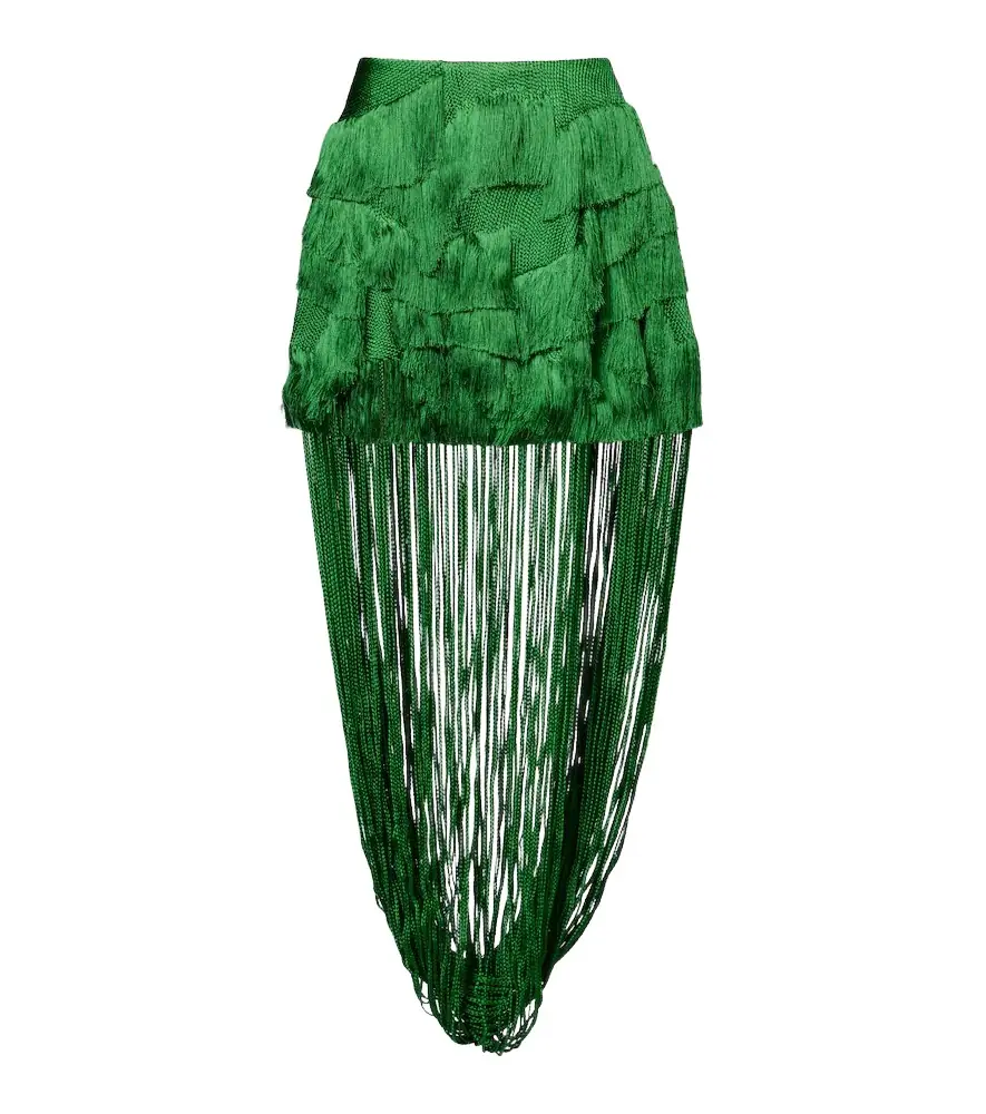 Xu Zhi Draped fringed miniskirt