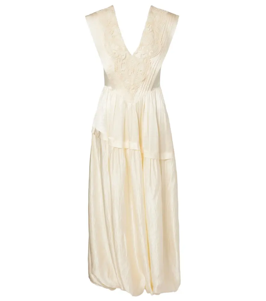 Xu Zhi Lace-trimmed maxi dress