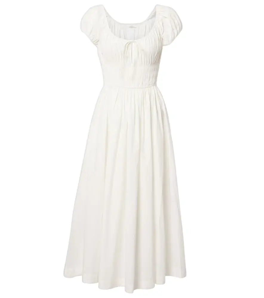 Doen Dôen Quinn smocked cotton poplin midi dress
