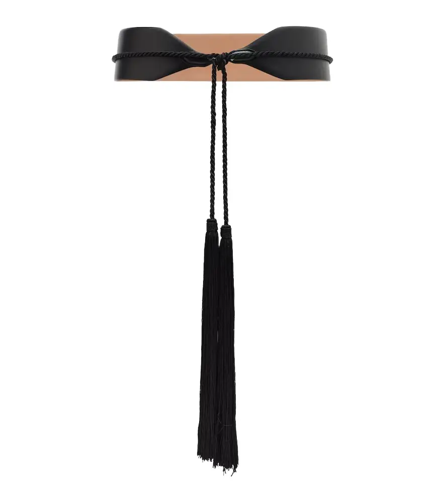Alaia Alaïa Tassel-trimmed leather belt