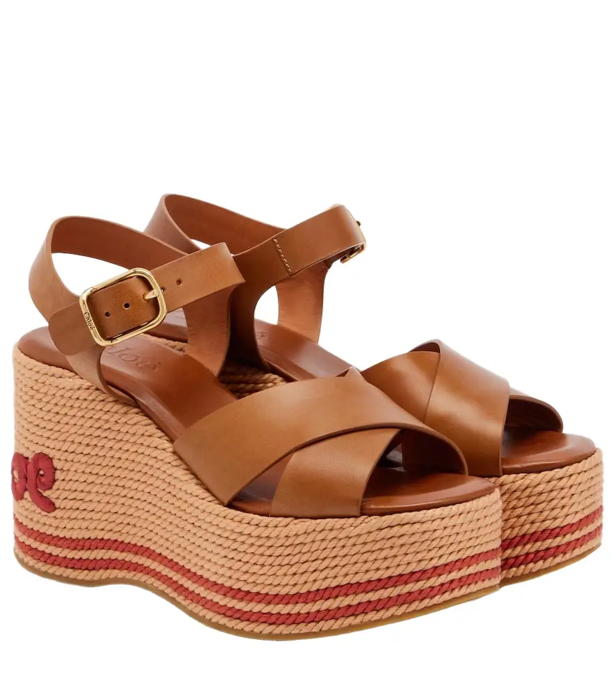 Chloe Chloé Chloé Sand leather wedge sandals