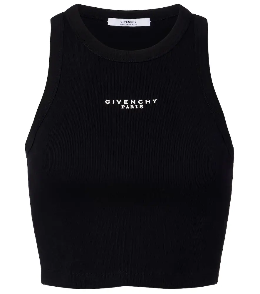 Givenchy Cropped logo cotton tank top