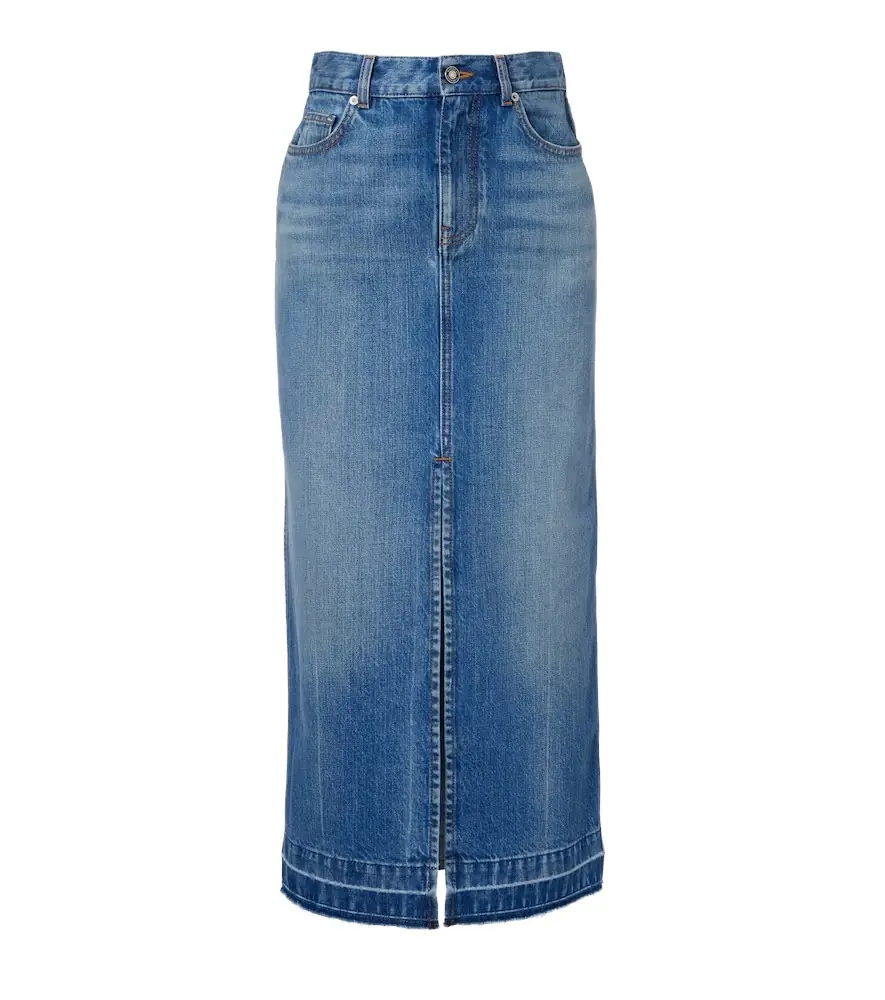 Givenchy High-rise denim midi skirt