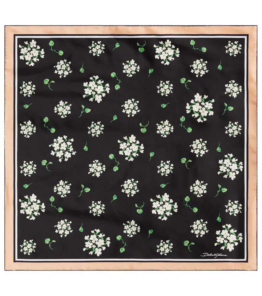 Dolce & Gabbana Floral silk twill scarf