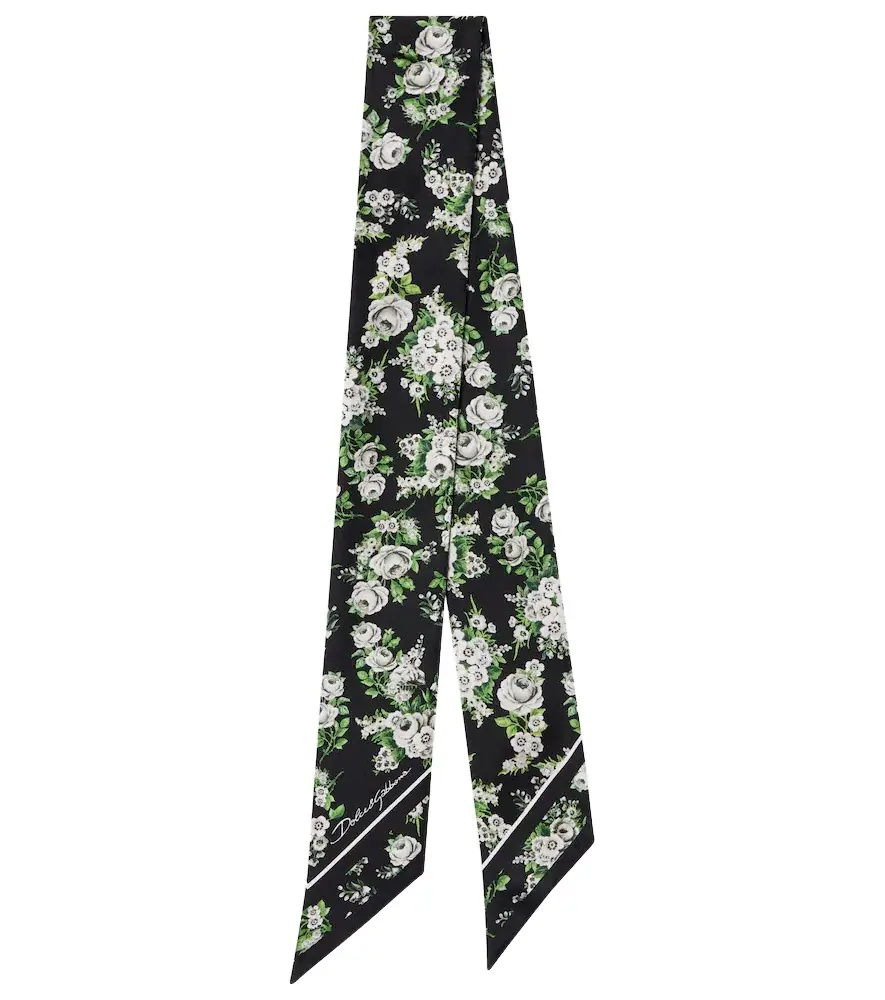 Dolce & Gabbana Floral silk twill scarf