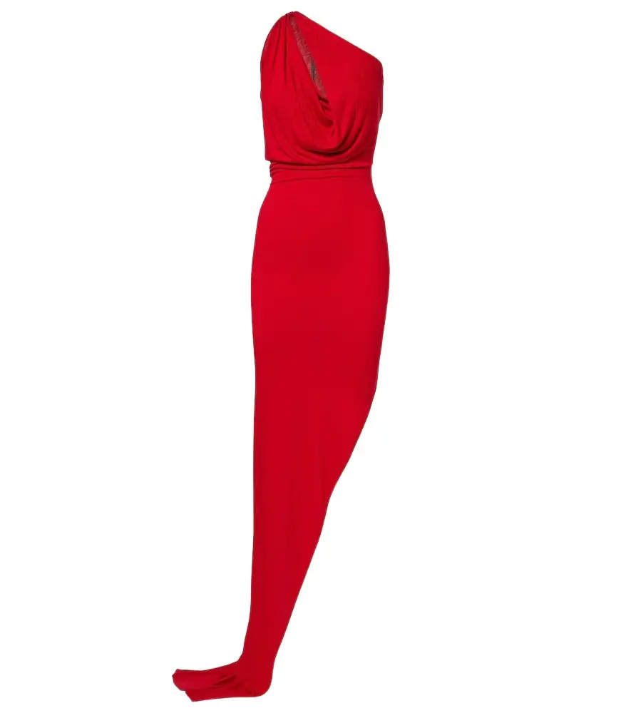 Rick Owens Aaliyah one-shoulder sheer gown