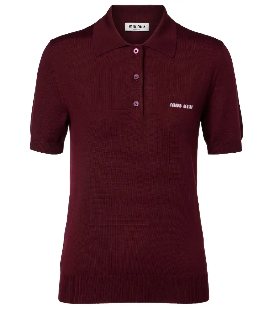 Miu Miu Logo wool polo sweater