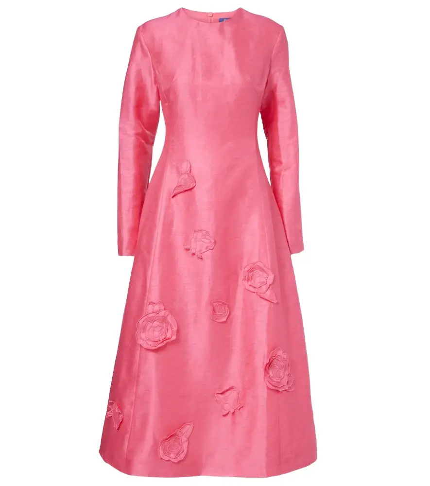 Leo Lin Amira floral-appliqué cocktail dress