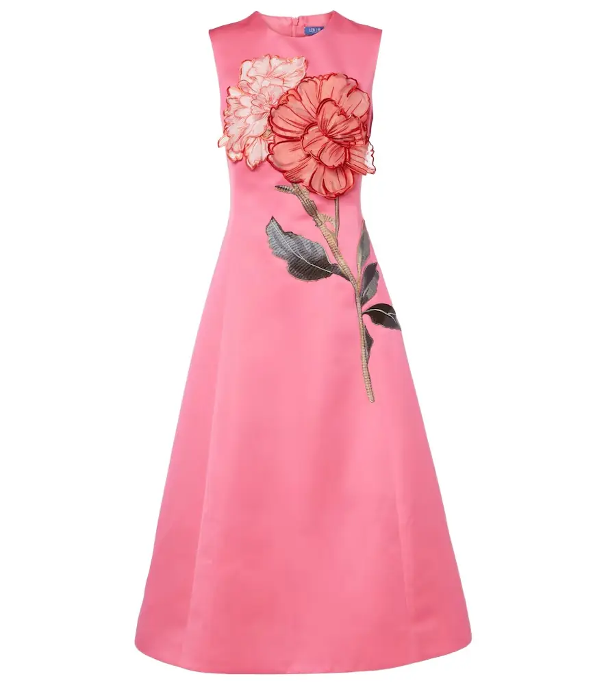 Leo Lin Cleo floral-appliqué cocktail dress