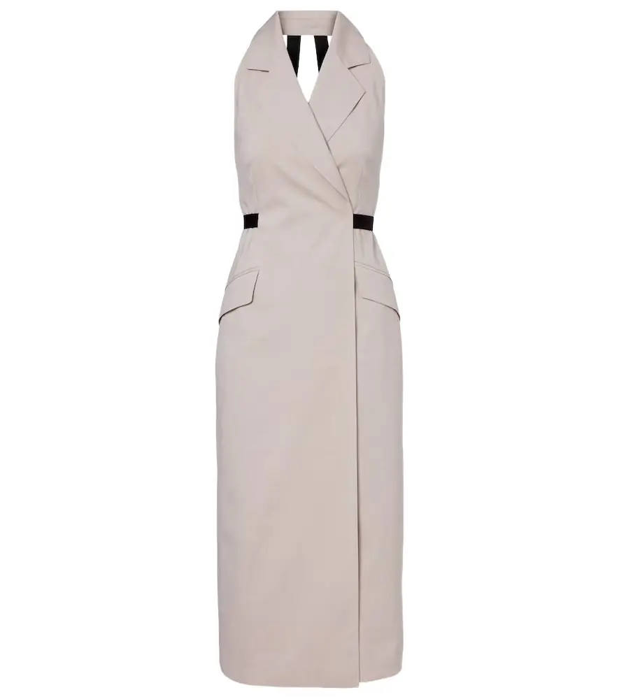 Max Mara Cime cotton and wool canvas midi dress